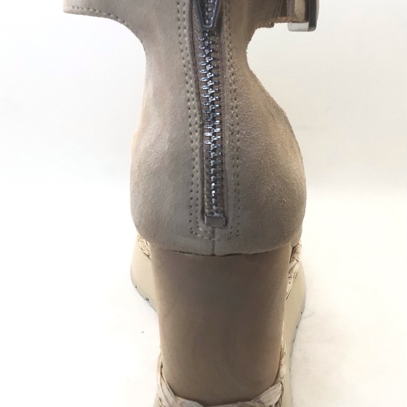 Dolce Vita Parle Ankle Strap Suede Light Tan Wedge Platform Sandals - Picture 5 of 10